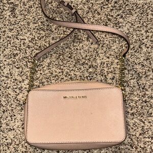 Michael Kors Blush Crossbody Bag with Gold Chain
